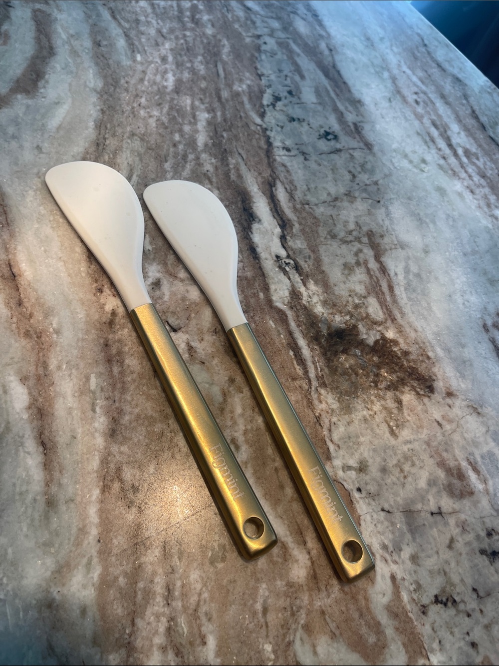 Gold-Handled White Silicone Spatula Set by FIGMENT